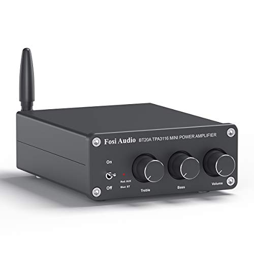 PROZOR Amplificatore Bluetooth Audio Stereo 300W+300W Mini Stereo Hi-Fi Amp Ricevitore Audio Wireless con Connettori a Banana Alimentatore