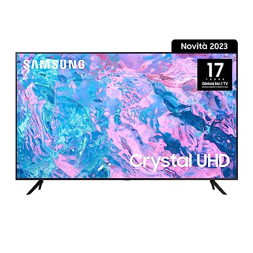 SAMSUNG Crystal UHD UE50CU7190UXZT, Smart TV 50" Serie CU7000, Crystal UHD 4K, BLACK , 2023, DVB-T2